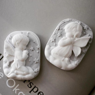Tô tượng thạch cao tranh nổi thiên thần size 8-10cm
