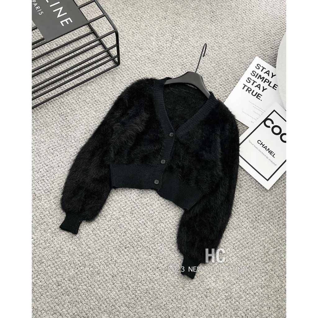 Áo khoác len lông 3 cúc dài tay 5 màu