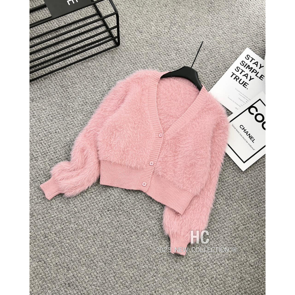 Áo khoác len lông 3 cúc dài tay 5 màu