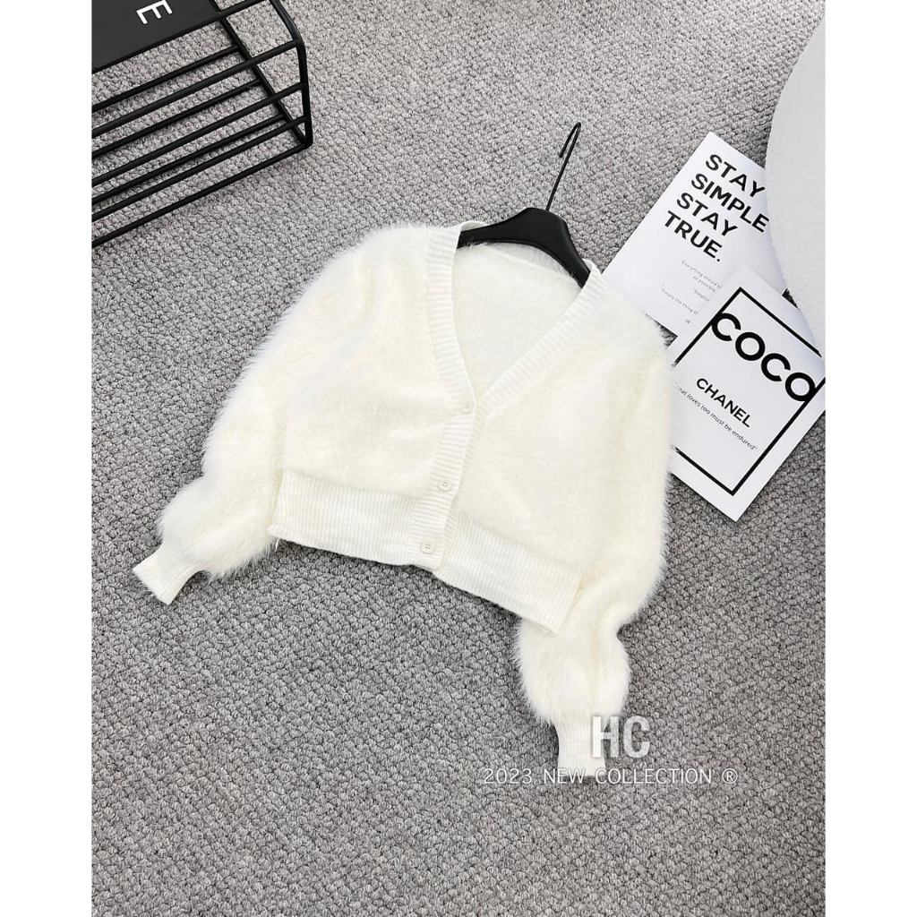 Áo khoác len lông 3 cúc dài tay 5 màu