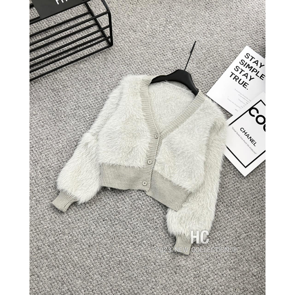 Áo khoác len lông 3 cúc dài tay 5 màu