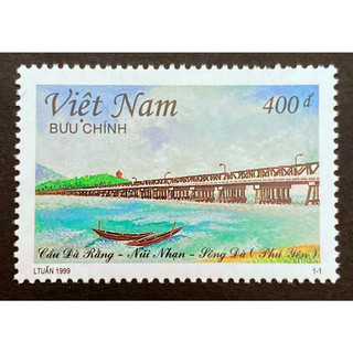 Tem sưu tập Việt Nam MS 808 Phong Cảnh Phú Yên Cầu Đà Rằng Núi Nhạn Sông Đà 1999