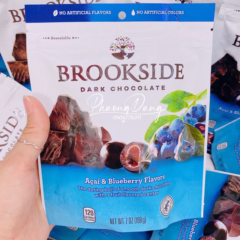 Socola Brookside nhân việt quất Dark Chocolate Blueberry hàng chuẩn Mỹ 198g
