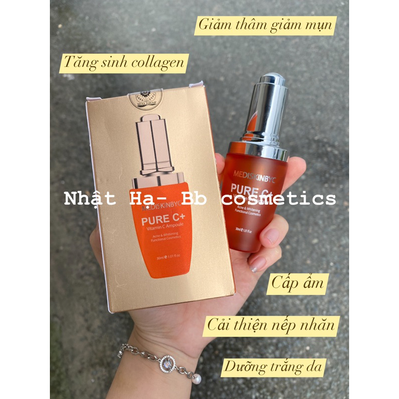 KEM VÀ SERUM PURE C MEDISKINBYC HÀN DƯỠNG TRẮNG SÁNG MỊN DA