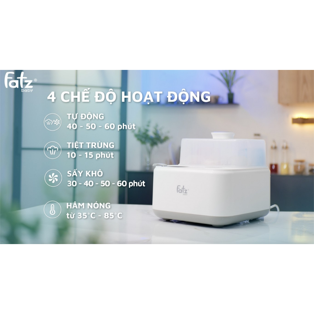 Máy Tiệt Trùng Sấy Khô Hâm Sữa Điện Tử 4 Trong 1 Chính Hãng FATZ BABY - CAPTAIN 1 - FB4320SJ Lamkids
