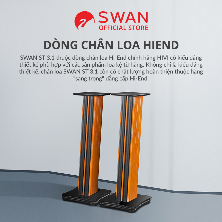 Chân loa kệ HIVI SWAN ST3.1 - Cho loa HIVI SWAN  Cao 65cm - Hàng Chính hãng