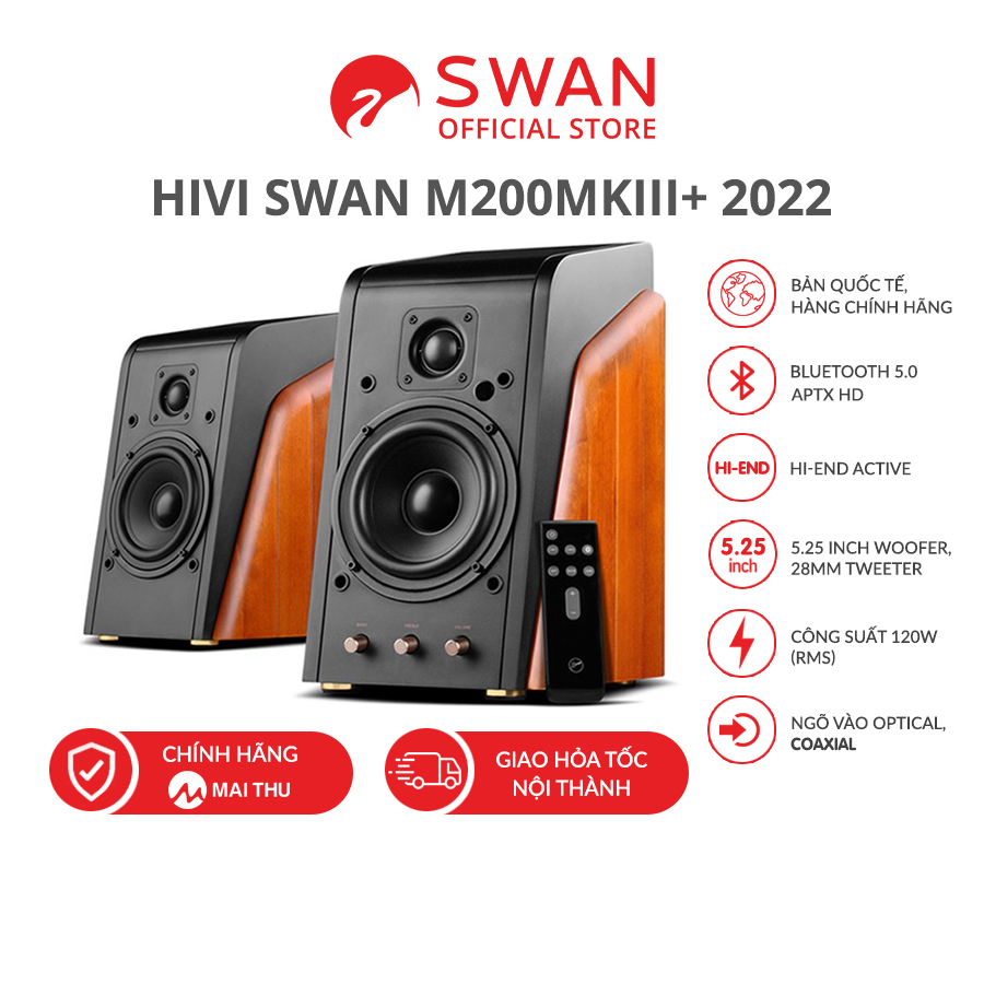 Loa HIVI SWAN M200MKIII+ bản 2022 BT 5.0 aptX HD - Chất lượng Hi-Fi -  Hàng chính hãng - BH 12T