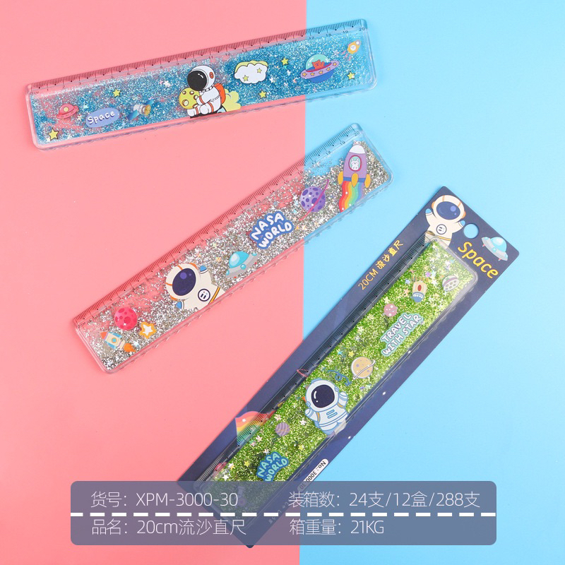 Thước kẻ nhũ chảy 20cm cute