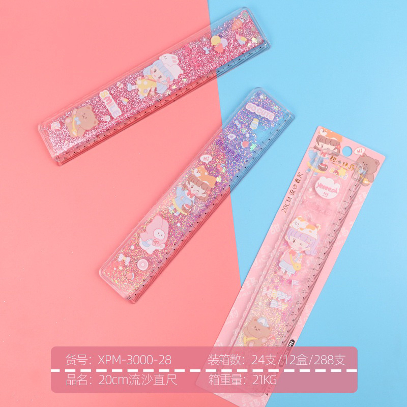 Thước kẻ nhũ chảy 20cm cute