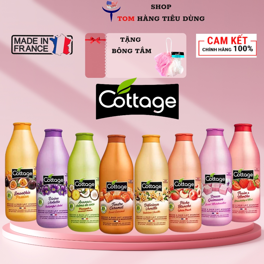 Sữa tắm Cottage 750ml mẫu mới Hàng chuẩn Pháp