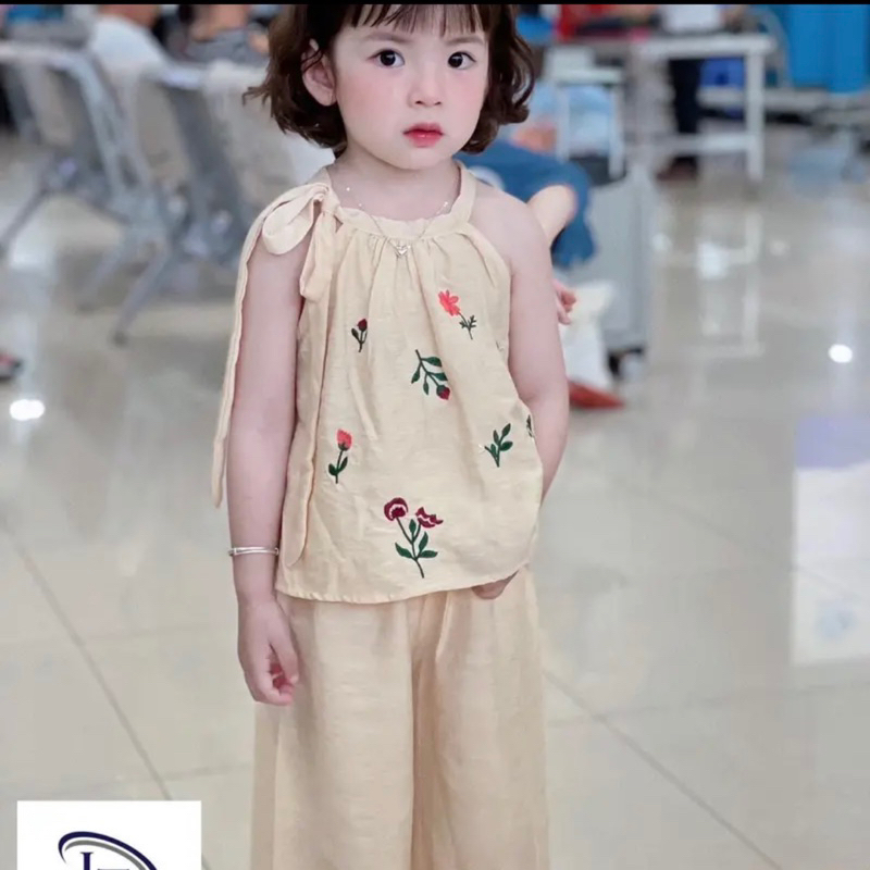 Bộ đũi thêu hoa mẹ và bé size 10-30Kg