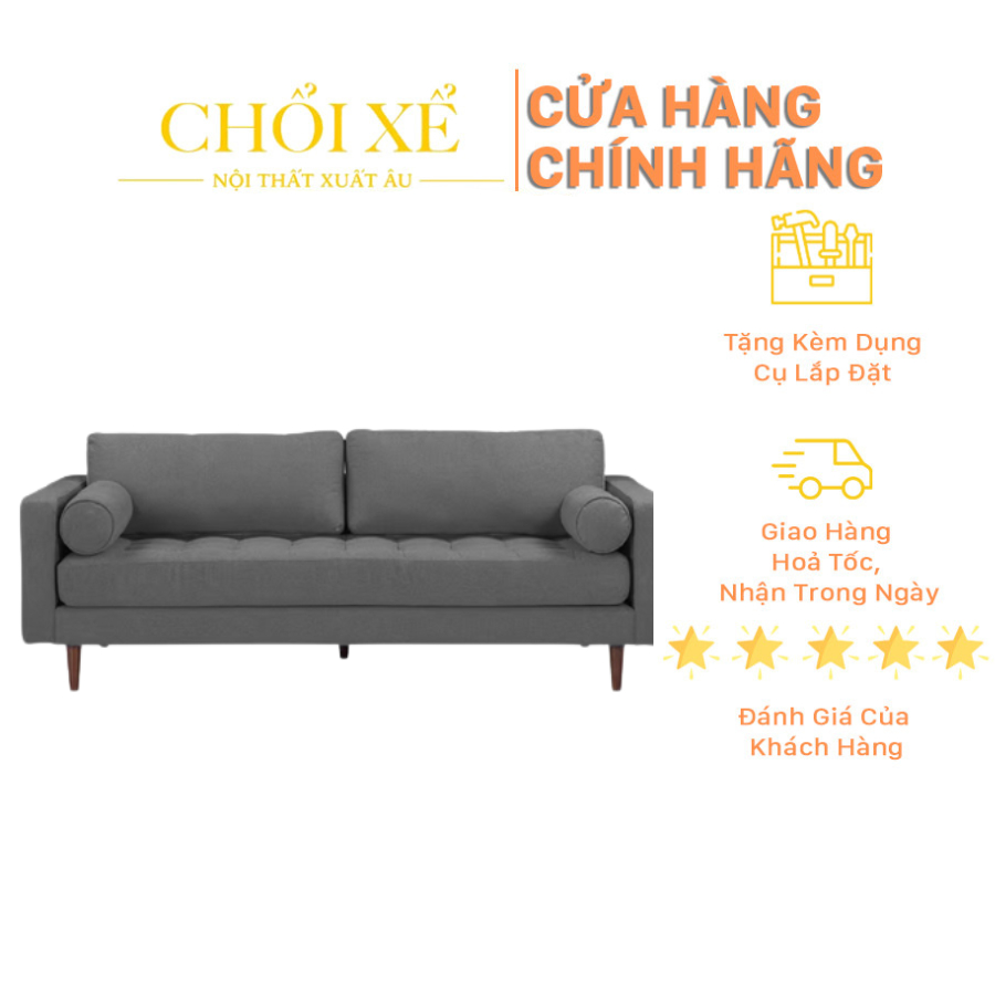 Ghế Sofa 3 Chỗ Hazelton Màu Xám - Chổi Xể