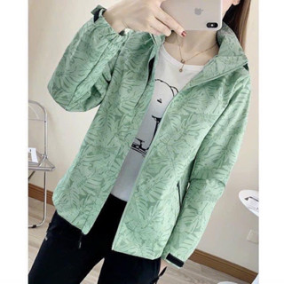 áo gió nam nữ 2 lớp in hoa văn chất chống nước lót lưới