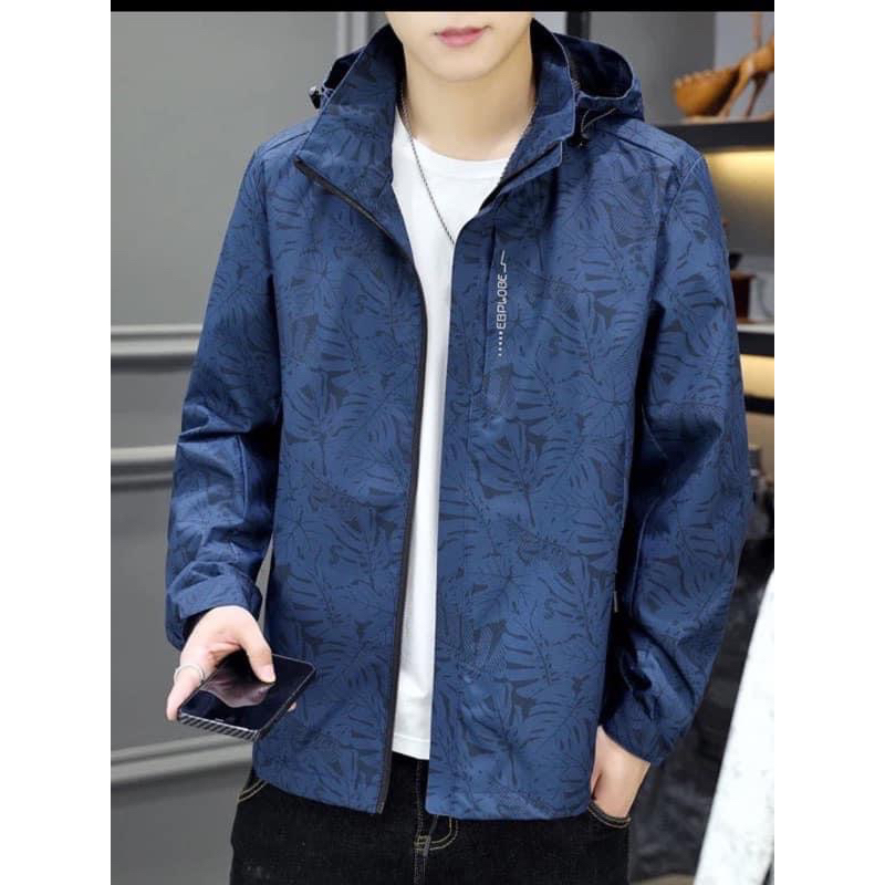 Áo gió nam nữ 2 lớp in hoa văn chất chống nước lót lưới