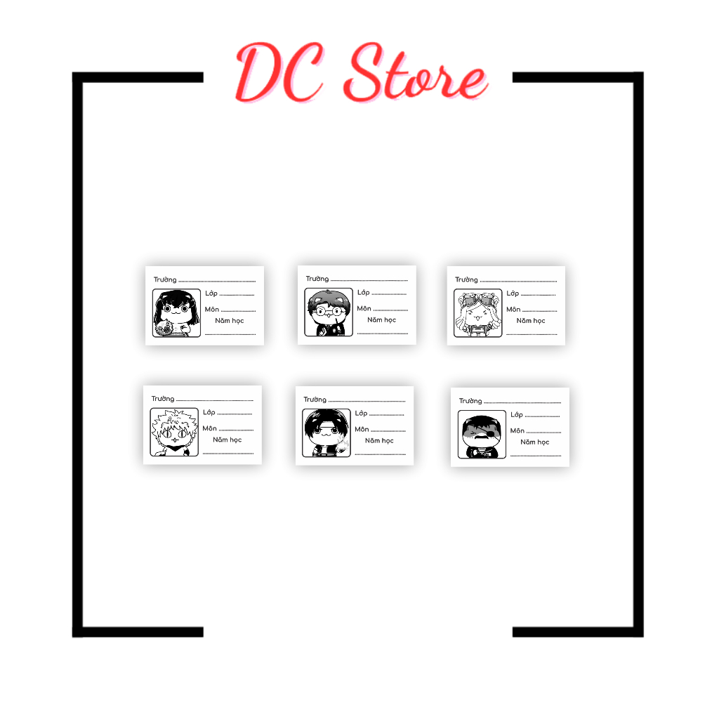 Set 50 Nhãn vở Anime hóa mèo siêu đáng yêu, bóc dán đơn giản, chống nước