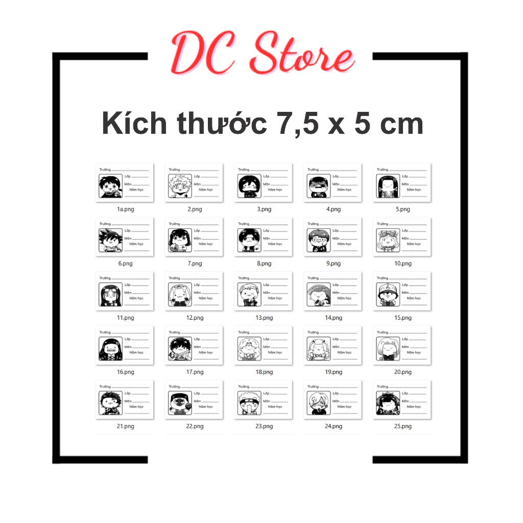 Set 50 Nhãn vở Anime hóa mèo siêu đáng yêu, bóc dán đơn giản, chống nước