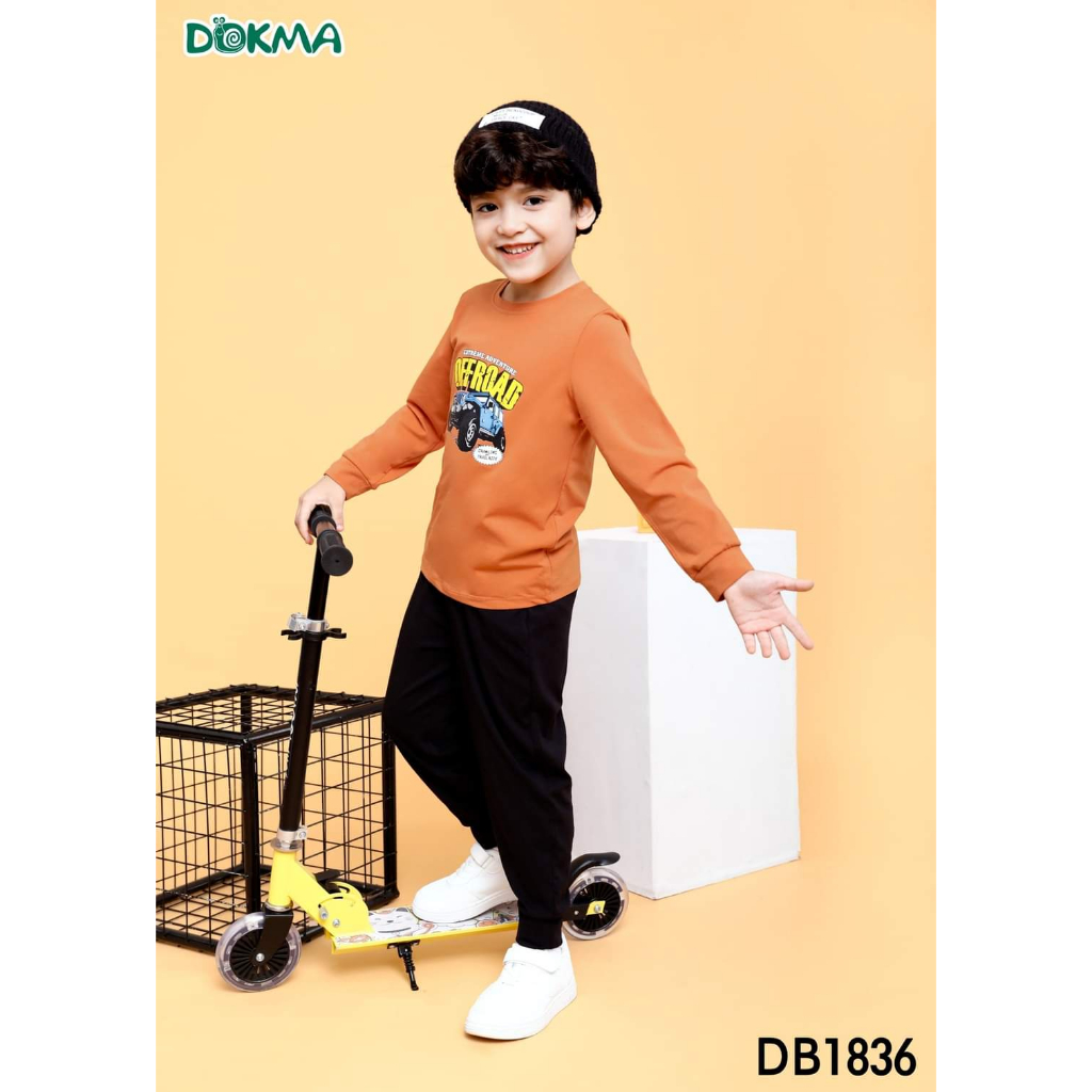DB1831 - DB1836 Bộ dài tay bé trai cotton mỏng thu đông Dokma