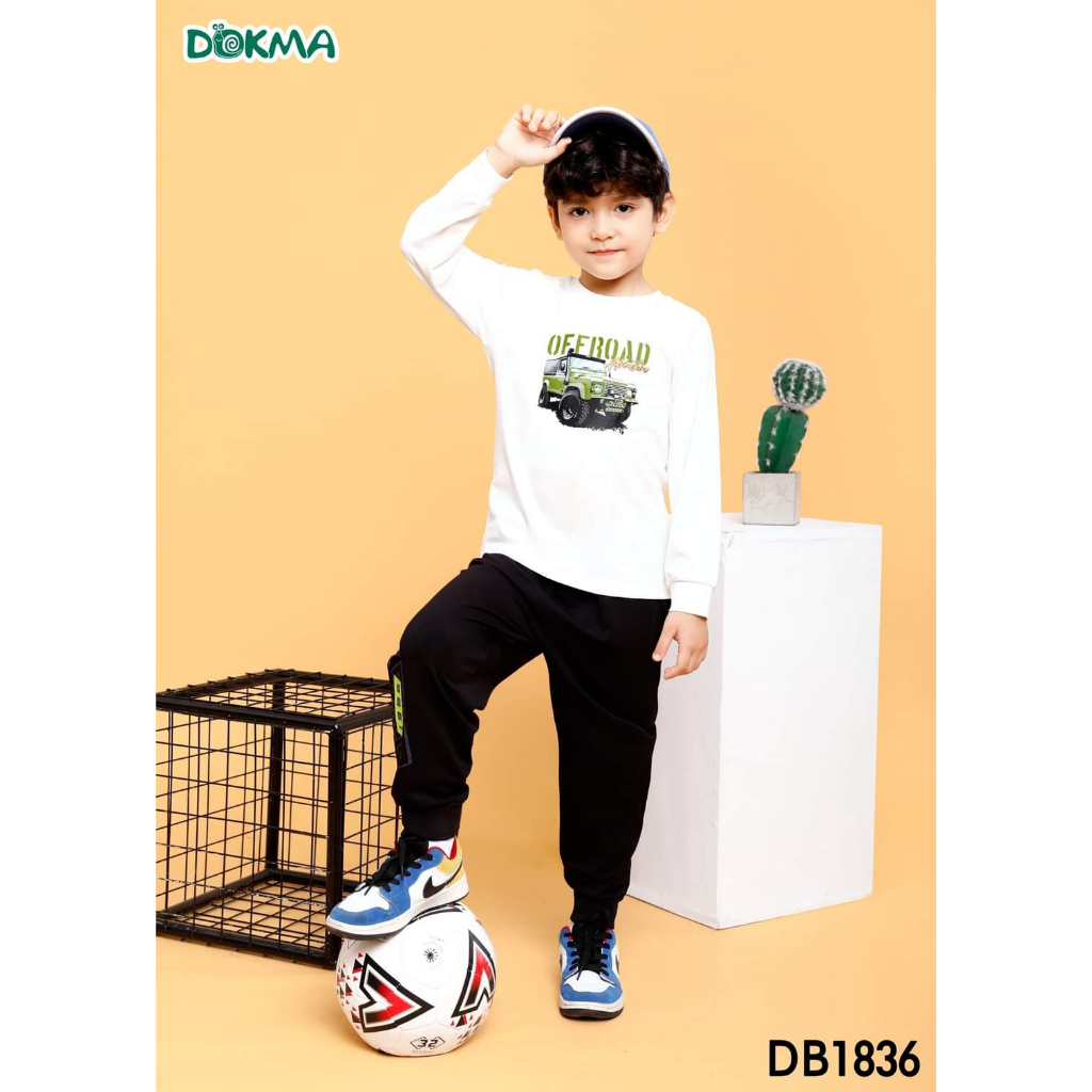 DB1831 - DB1836 Bộ dài tay bé trai cotton mỏng thu đông Dokma