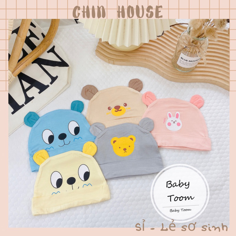 1 MŨ SƠ SINH PHỐI TAI ĐÁNG YÊU CHẤT THUN LẠNH CHO BÉ TRAI/BÉ GÁI (sỉ inbox)