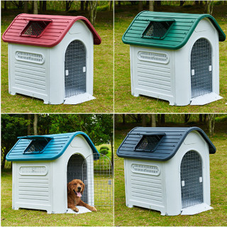 💕[Mới về]💕 Nhà, Chuồng Nhựa Cao Cấp Ngoài Trời Cho Chó Mèo Thú Cưng, Mái Vòm Có Cửa Sổ Và Cửa Sắt