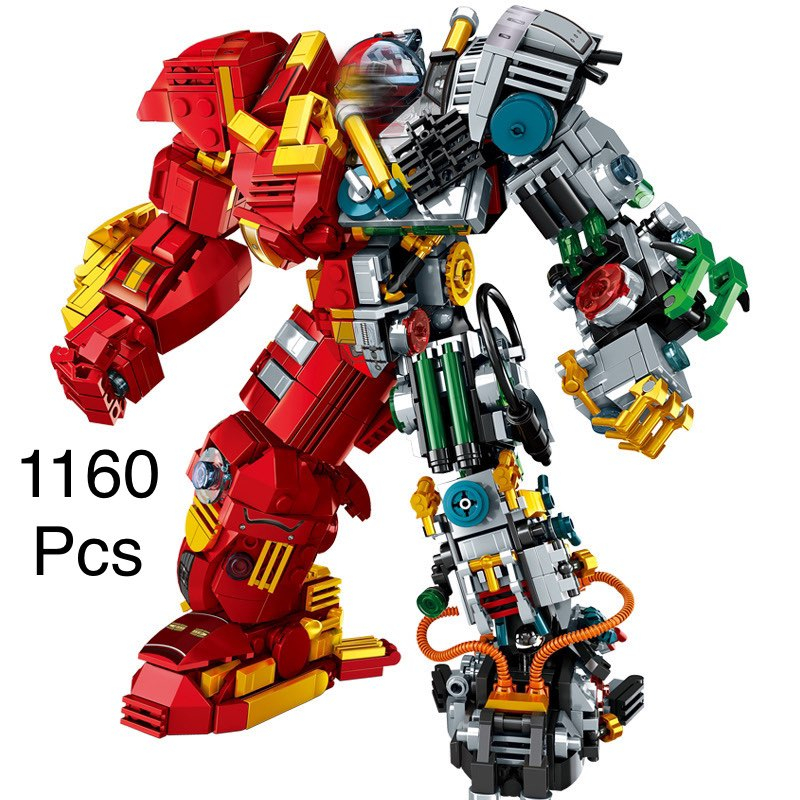 Xếp hình Hulkbuster Iron man 1160Pcs Đồ chơi lắp ráp mô hình robot hulkbuster iron man người sắt