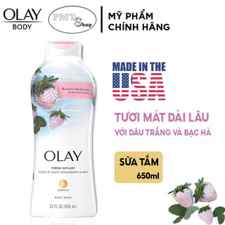 (NK Mỹ) Sữa Tắm Olay 650ml Dâu Trắng & Bạc Hà