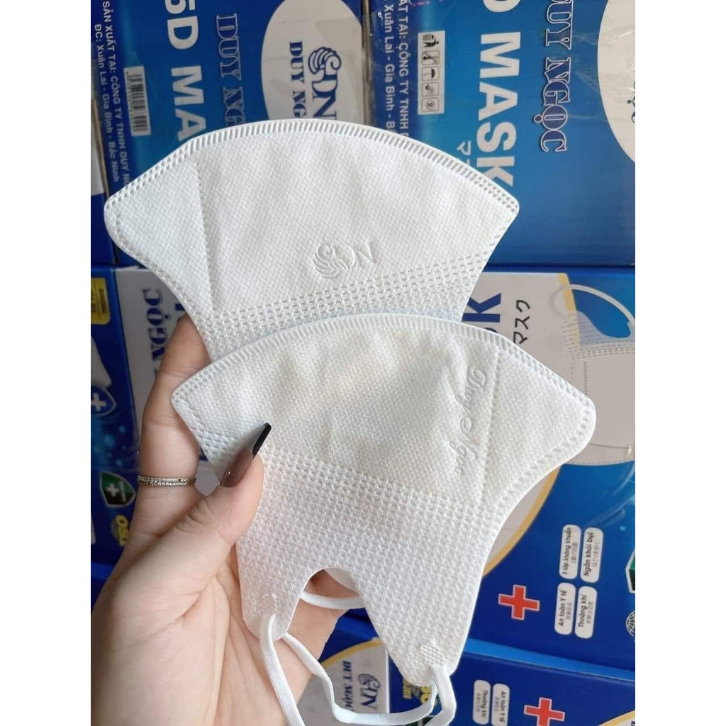 Combo 200c khẩu trang 5d duy ngọc mask màu trắng - ảnh sản phẩm 3