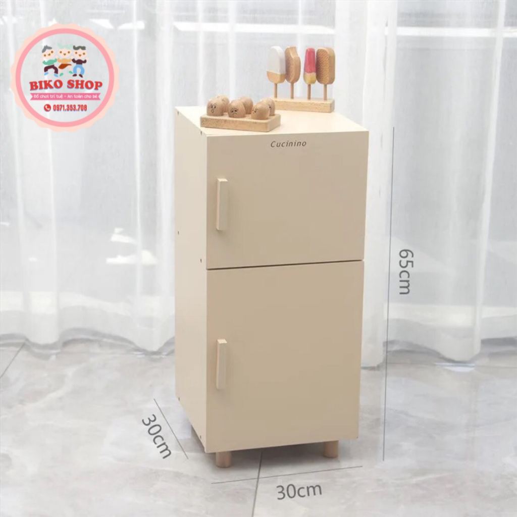 Đồ chơi bếp, tủ lạnh, máy giặt Cucinino bằng gỗ cho bé