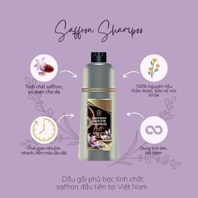dầu gội phủ bạc thảo mộc saffron tây á