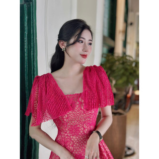 ĐẦM REN HÔNG SEN CAO CẤP