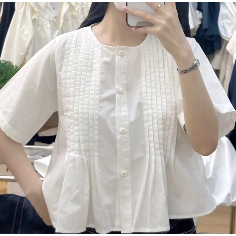 DOB - Áo xếp ly tay ngắn cơ bản Mira