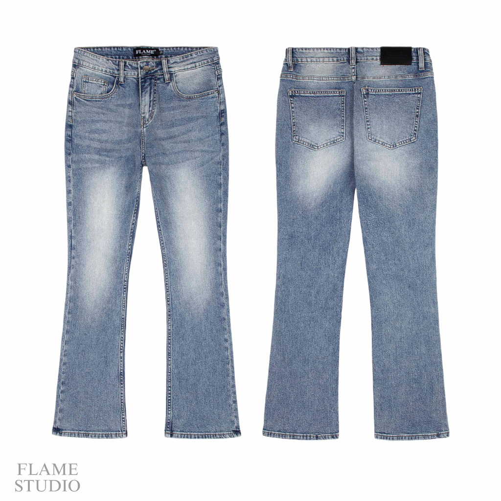 FLARE DENIM in BLUE, QUẦN JEAN LOE Nam màu xanh sáng