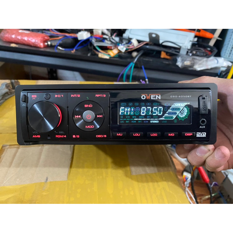Đầu dvd nghe nhạc ô tô kích thước 1din , đầu có bluetooth , đủ remote và khiển