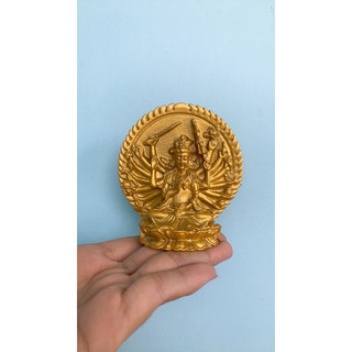 Tượng phật chuẩn đề vàng cao 9 cm