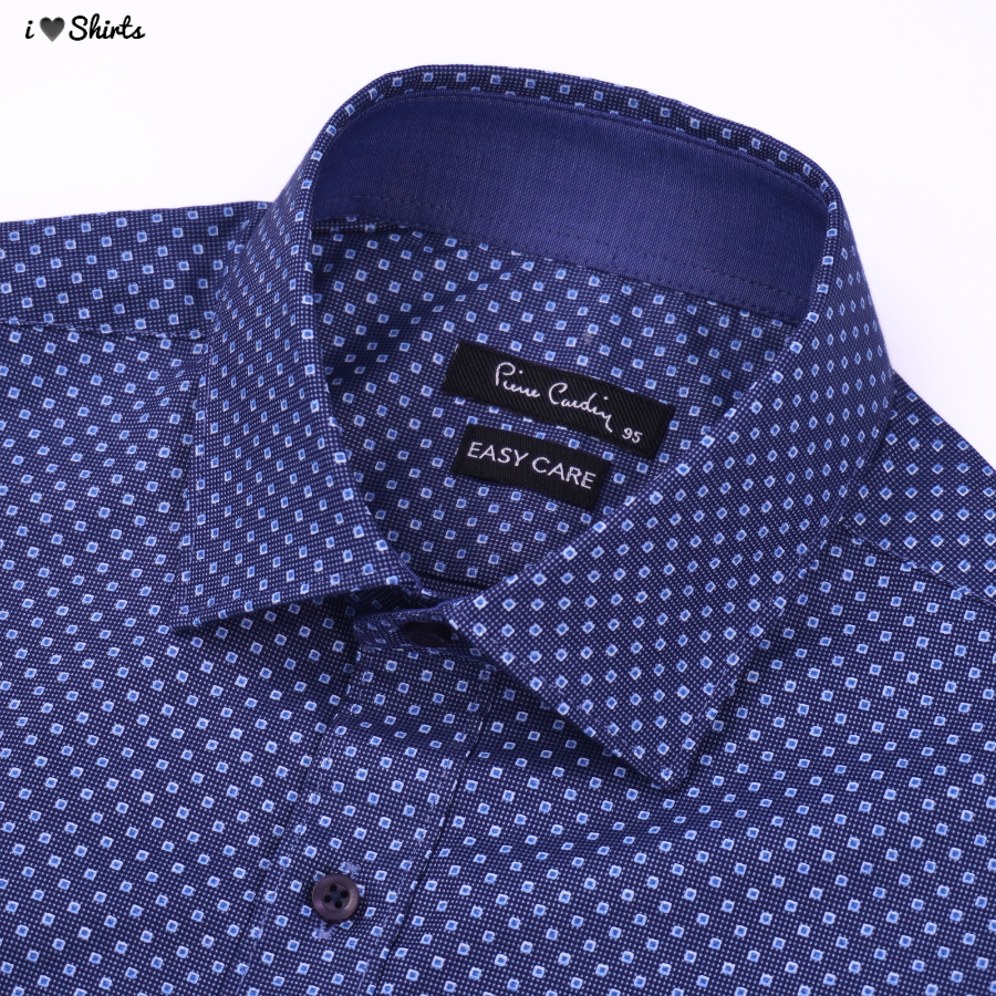 Áo sơ mi nam dài tay Pierre Cardin xuất Hàn 100% cotton dáng Regular họa tiết lịch sự | iShirts.vn