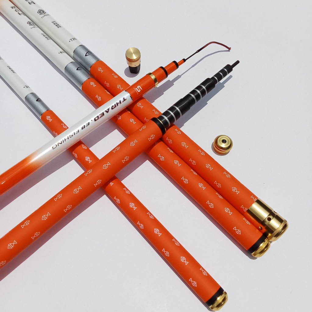 Cần Câu Chính Hãng Bạch Kinh Thiên 6H Màu Cam Tặng Ngọn Phụ