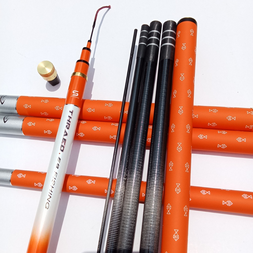 Cần Câu Chính Hãng Bạch Kinh Thiên 6H Màu Cam Tặng Ngọn Phụ