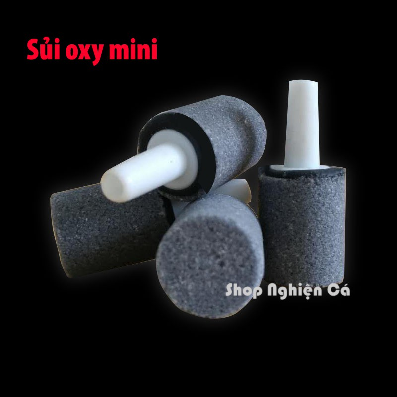 Cục sủi oxy MINI hình TRỤ hình TRÒN XÁM ĐEN - Đá sủi mịn cho hồ cá cảnh