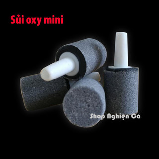 Cục sủi oxy MINI hình TRỤ hình TRÒN XÁM ĐEN - Đá sủi mịn cho hồ cá cảnh