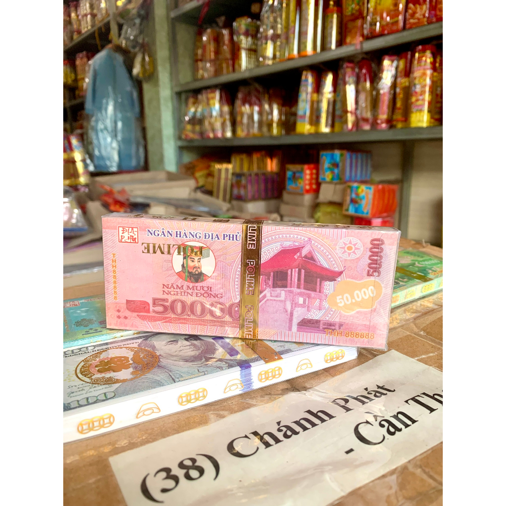 Tiền đô la âm phủ 200 tờ mệnh giá 50k, 100k, 200k, 500k hàng mã đóng hộp nhãn vàng cao cấp