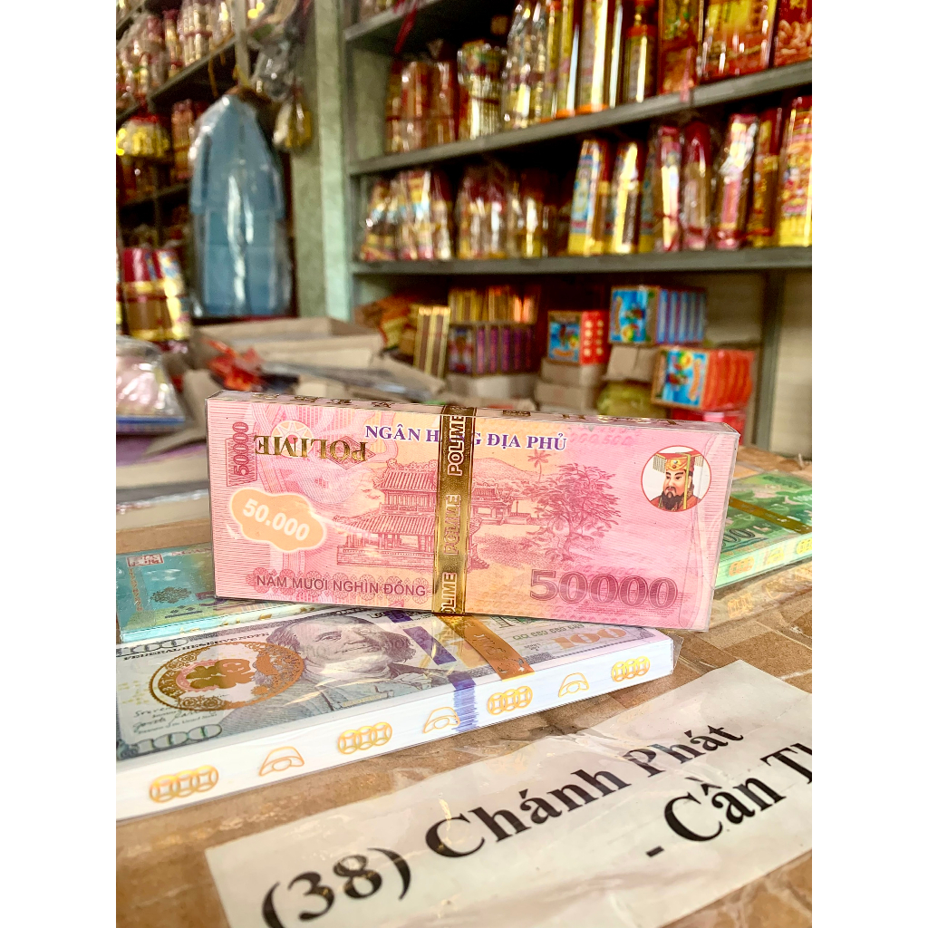 Tiền đô la âm phủ 200 tờ mệnh giá 50k, 100k, 200k, 500k hàng mã đóng hộp nhãn vàng cao cấp