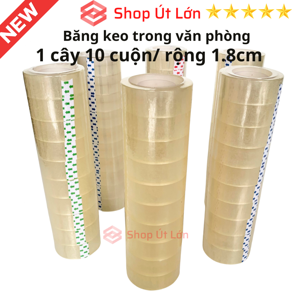 Băng keo trong văn phòng loại nhỏ, 1 cây 10 cuộn rộng 1.8cm, 10yard-20yard-25yard-30yard