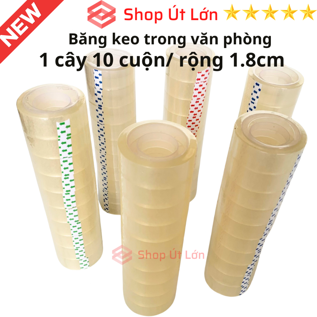 Băng keo trong văn phòng loại nhỏ, 1 cây 10 cuộn rộng 1.8cm, 10yard-20yard-25yard-30yard