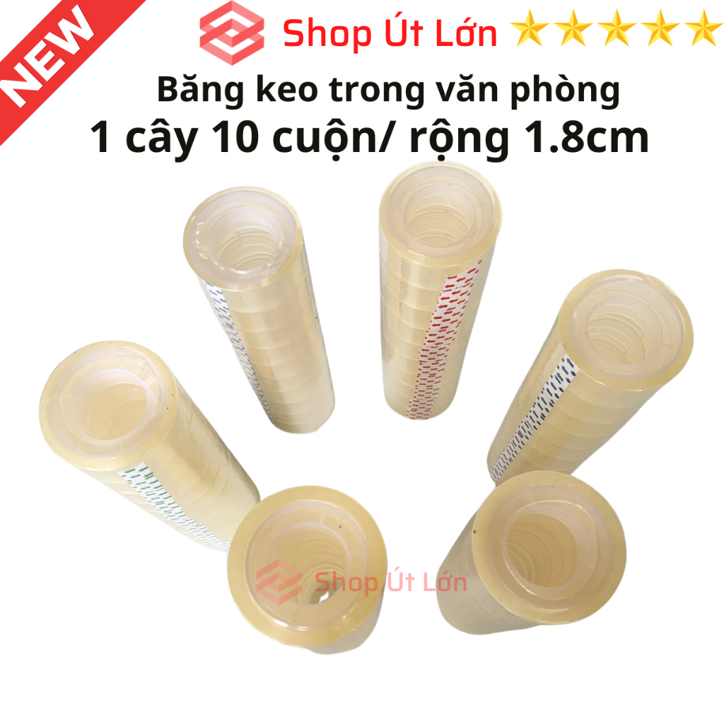 Băng keo trong văn phòng loại nhỏ, 1 cây 10 cuộn rộng 1.8cm, 10yard-20yard-25yard-30yard