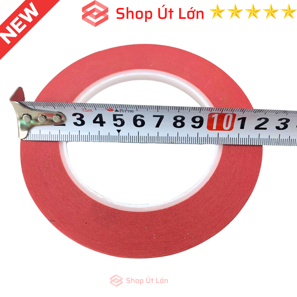 Combo 3 cuộn băng keo giấy màu đỏ, rộng 5mm, dài 75 mét