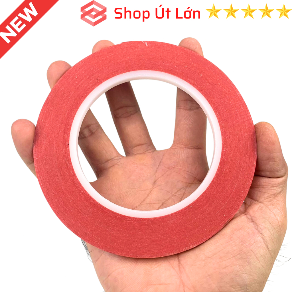 Combo 3 cuộn băng keo giấy màu đỏ, rộng 5mm, dài 75 mét