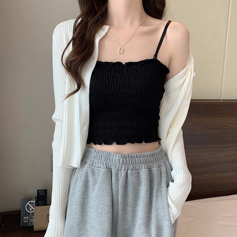 Áo Bra Nữ Nhún Dáng Lửng Kèm Mút Ngực Dễ Thương 2088