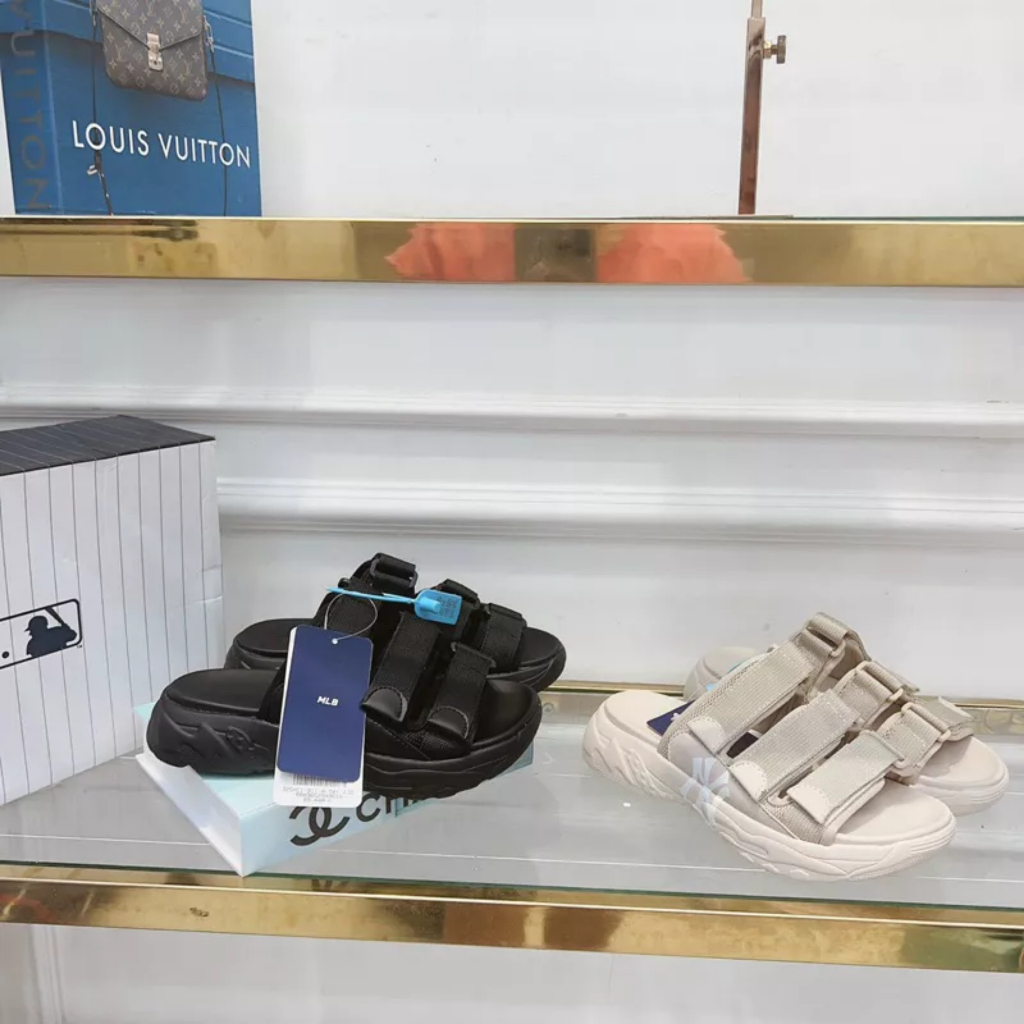 Dép nữ ba quai dán đế cao chữ B / N Y Nguyên hộp hãng cao cấp