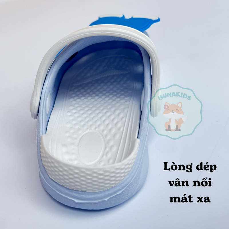 Dép cho bé, dép bé trai, dép bé gái nhựa EVA siêu nhẹ chống trơn trượt hình người nhện, gấu dâu Bunakids D14