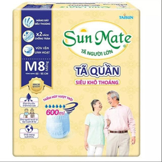 (Chính hãng) Tã quần người già Sunmate Siêu khô thoáng- Siêu mềm mại M9/ L8 /M8/L7/XL7